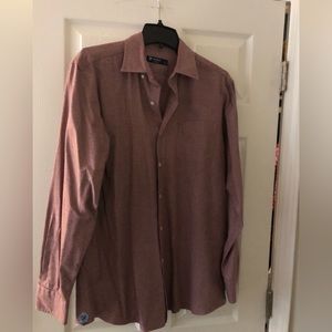 Cremieux Mens Long Sleeve light burgundy Button down shirt Size M